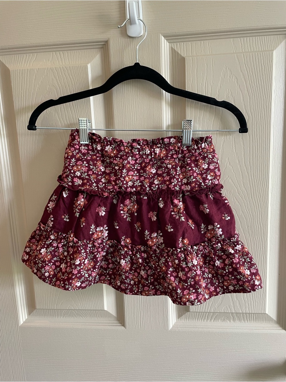 Girls Floral Tiered Skirt